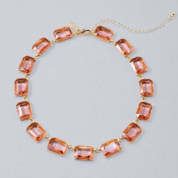 White House Black Market Jewelry - WHBM PEACH BAGUETTE STATION NECKLACE
